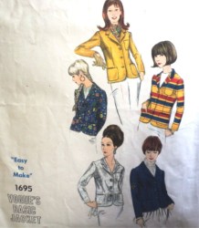 1695 EZ VOG BASIC BUTTON COLLAR JACKET PATTERN 14, 16